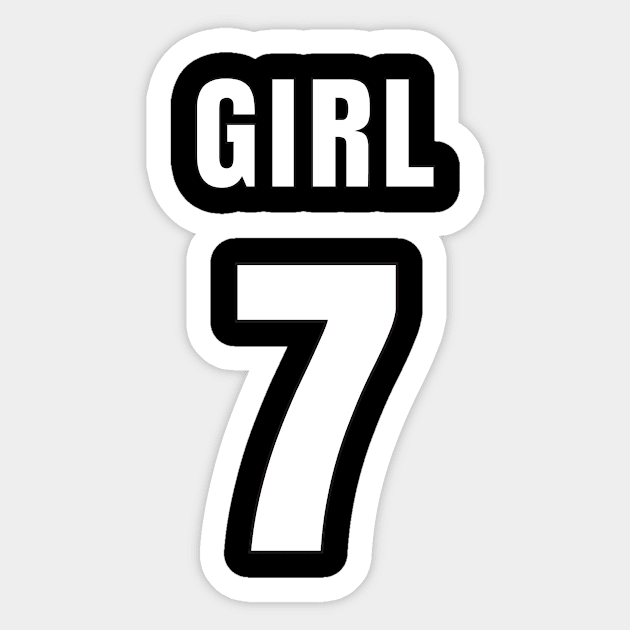 GIRL NUMBER 7 FRONT-PRINT Sticker by mn9